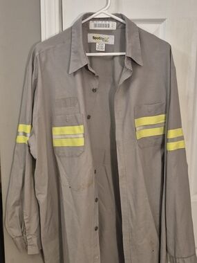 Spotlite Work Shirt in Gray with Yellow Reflective Stripes